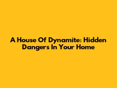 A House Of Dynamite: Hidden Dangers In Your Home