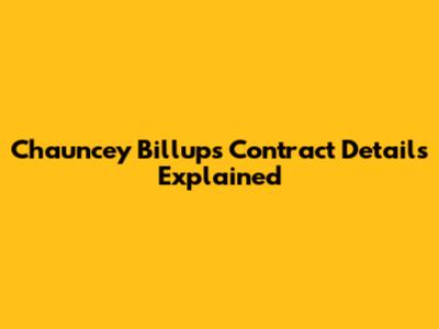 Chauncey Billups Contract Details Explained