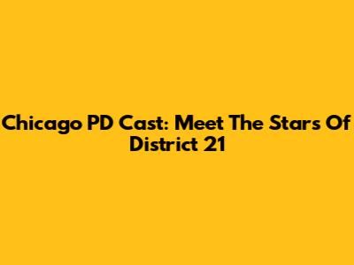 Chicago PD Cast: Meet The Stars Of District 21