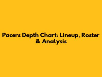 Pacers Depth Chart: Lineup, Roster & Analysis