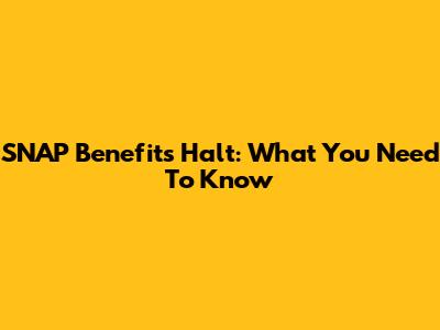 SNAP Benefits Halt: What You Need To Know